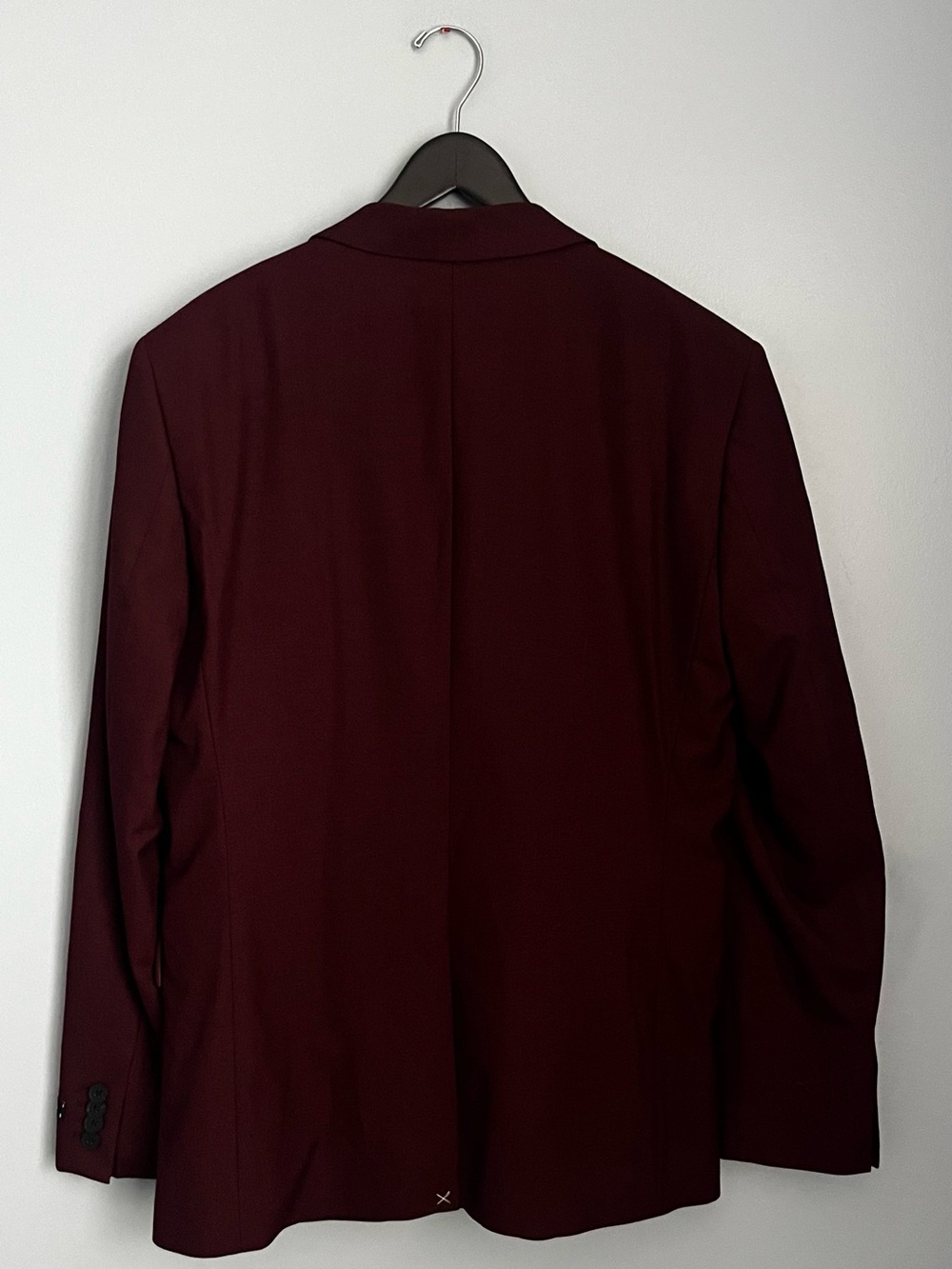Express Men's Wine Burgundy Oxblood  Slimfit Suit Jacket SZ 40R - Picture 3 of 5